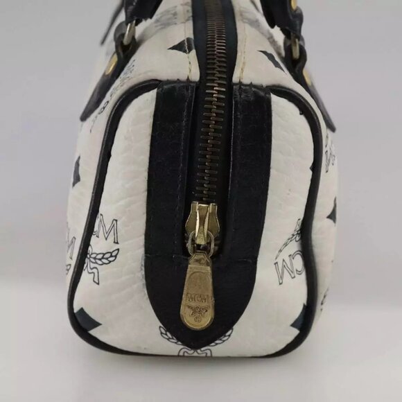 MCM Vicetos Logogram Mini Hand Bag PVC Leather White Auth - Picture 10 of 15